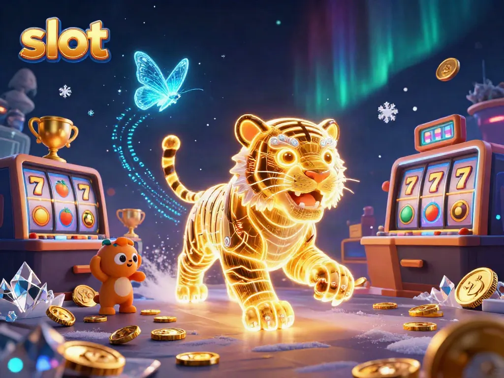 Menangkan slot dengan harimau emas bercahaya di kasino digital dengan mesin slot dan peluang jackpot.