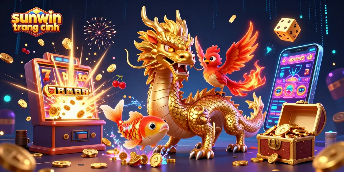 Experience the thrill of sunwin trang chính with vibrant casino elements and dynamic characters.