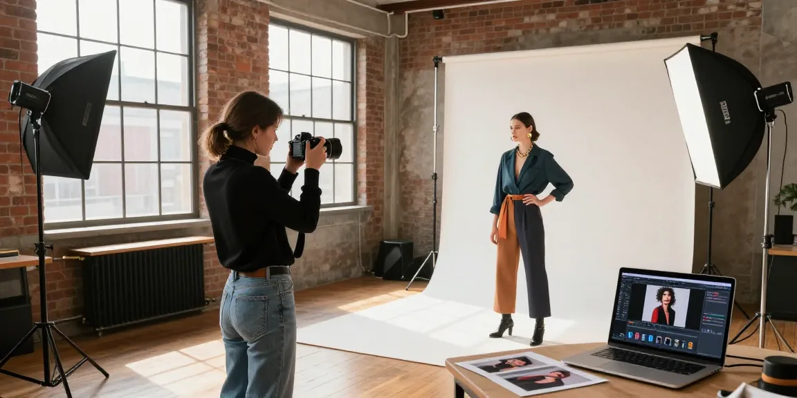 Un photographe de portrait à Milan capturant une pose raffinée avec une lumière naturelle, mettant en avant le style moderne.
