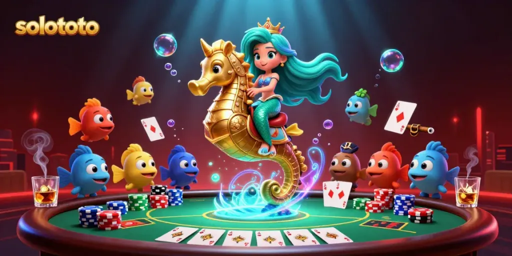 Menangkan dengan solototo dalam ilustrasi kasino yang memukau, menampilkan putri duyung dan permainan yang mendebarkan.
