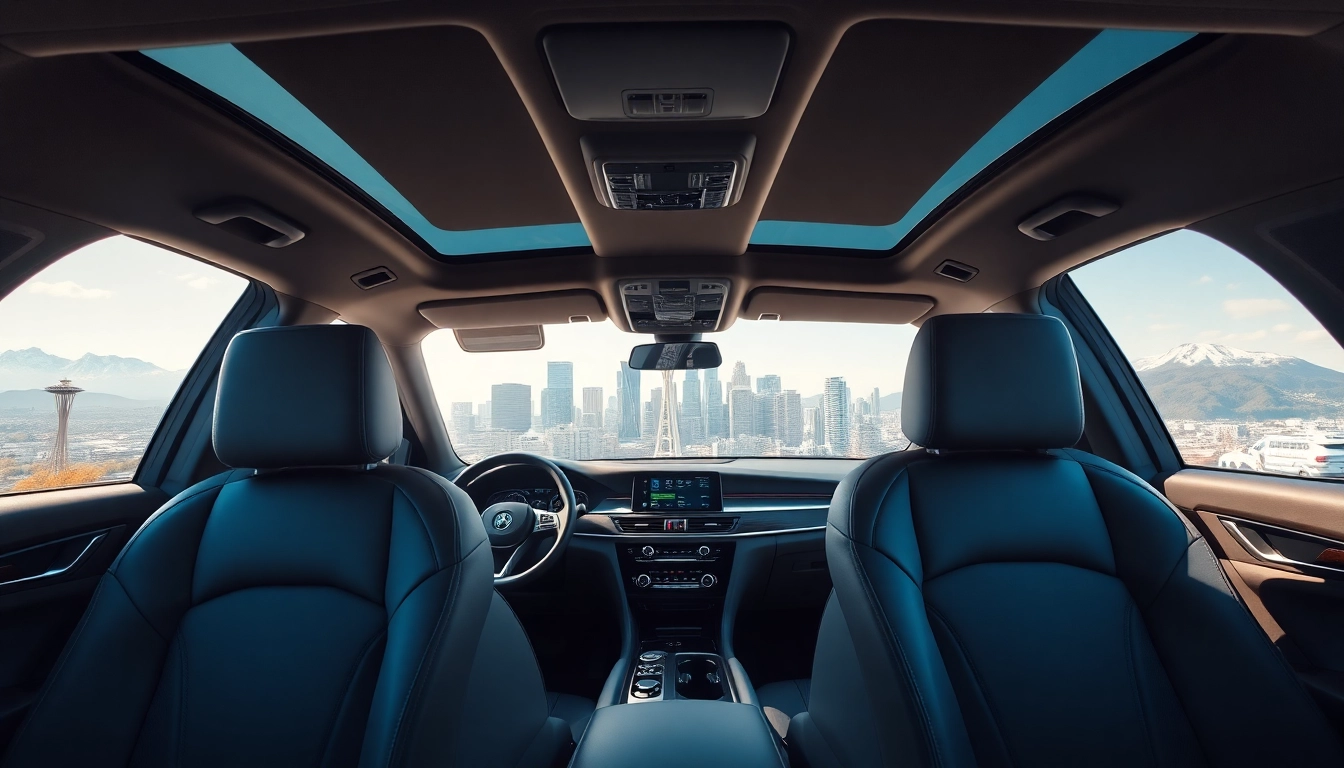 Experience the comfort of vancouver to seattle car service in a luxurious setting with city views.