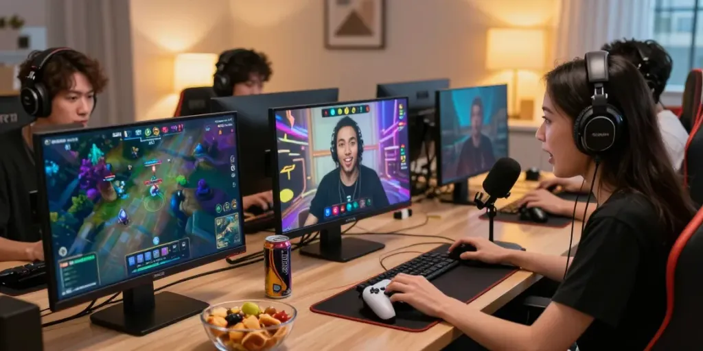 MAFIA88 pemain live gaming berinteraksi dengan dealer secara langsung dalam suasana yang seru dan penuh warna.