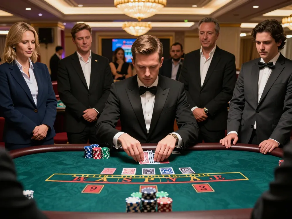 Go99 player engaging in high-stakes blackjack with focused concentration and strategy