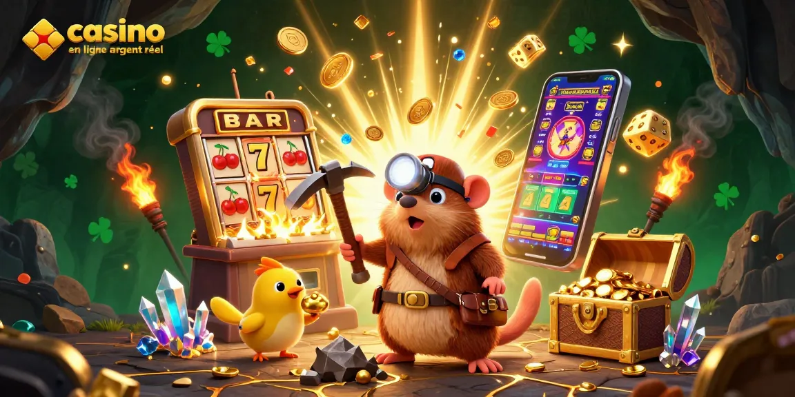 Jouez au casino en ligne argent réel et gagnez gros avec cette illustration captivante pleine de trésors!