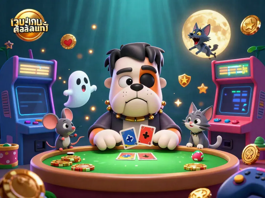 Experience the thrill of เว็บเกมสล็อตแท้ with a vibrant scene featuring unique characters and rich gaming elements.