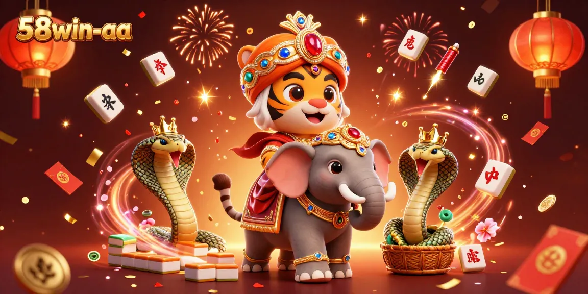 Experience the excitement of 58win-aa with vibrant 3D casino-themed characters and elements.