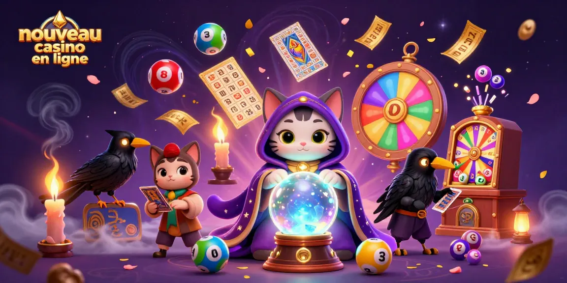 Jouez sur un nouveau casino en ligne avec cette vibrante illustration de mystique et de jeux.