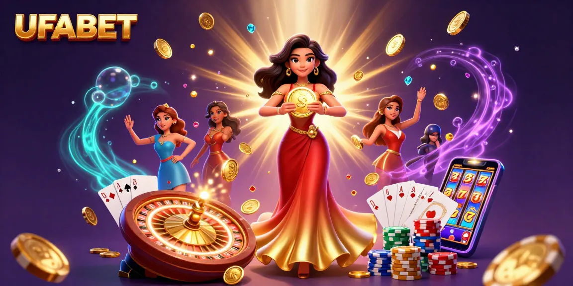 Experience thrilling wins at UFABET with vibrant casino elements and stunning visuals.