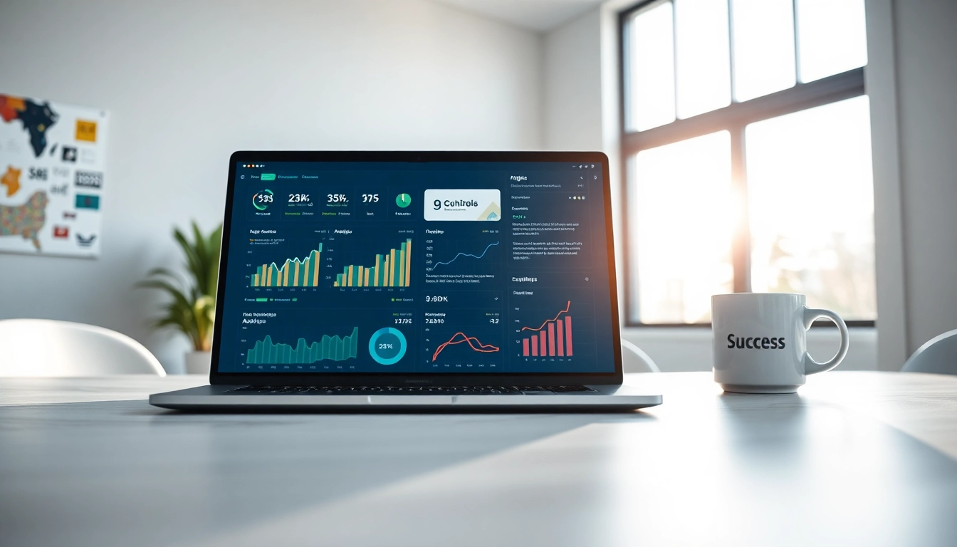 Optimizing marketing strategies using https://alvionz.de/ insights on a sleek laptop in a modern office.