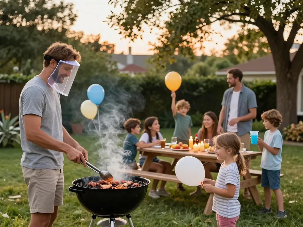 Enjoying a summer BBQ with the best mosquito repellent for protection from bites.
