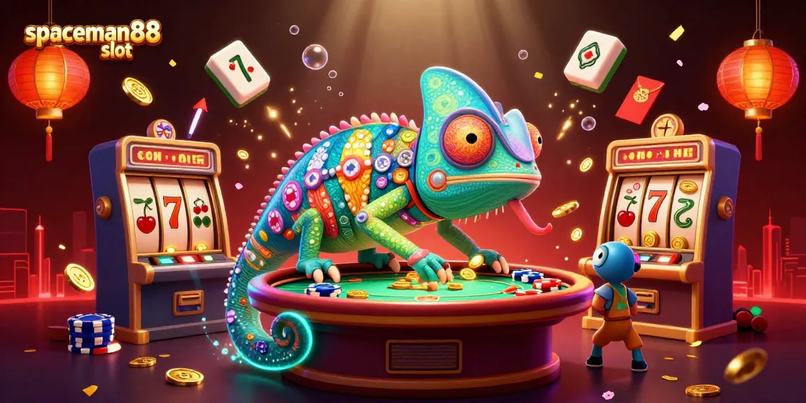 Spin and win at spaceman88 slot with a vibrant, animated casino scene filled with excitement.