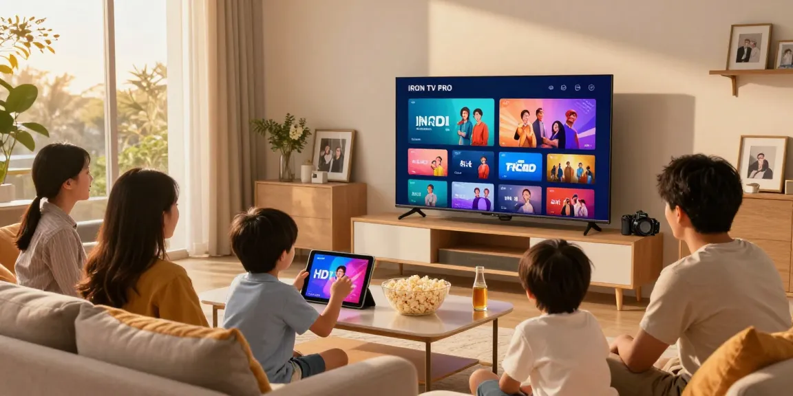 Enjoying family time with Iron tv pro streaming in HD and 4K on smart TV