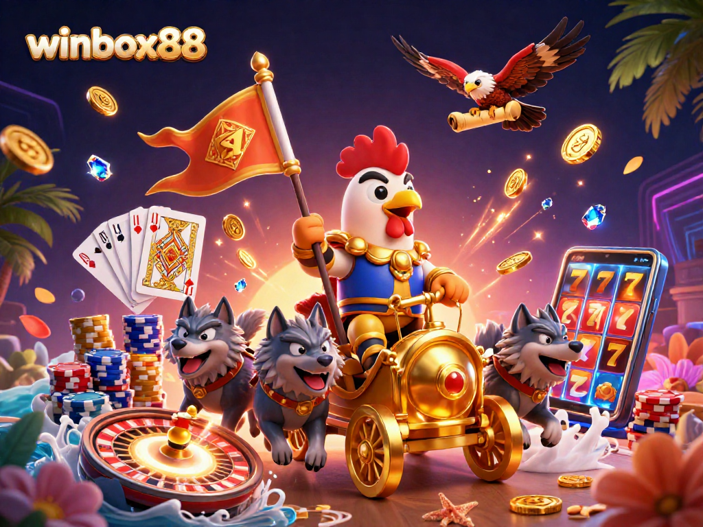 Experience exciting gameplay with winbox88, featuring vibrant slots and 3D casino elements.