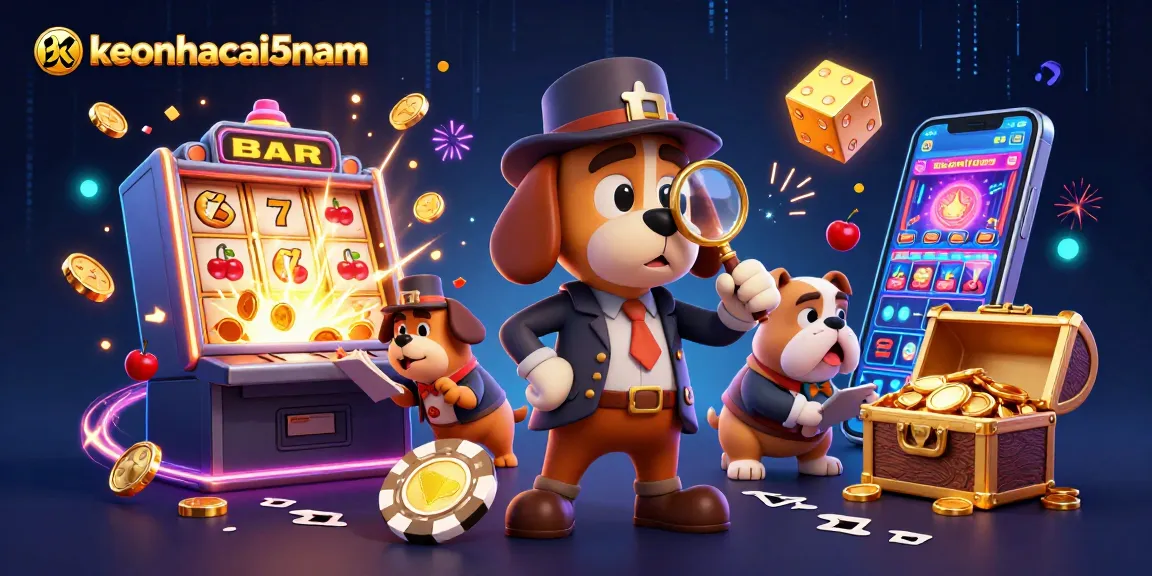 Examine keonhacai5nam poker clues amidst vibrant casino elements in a packed 3D illustration.