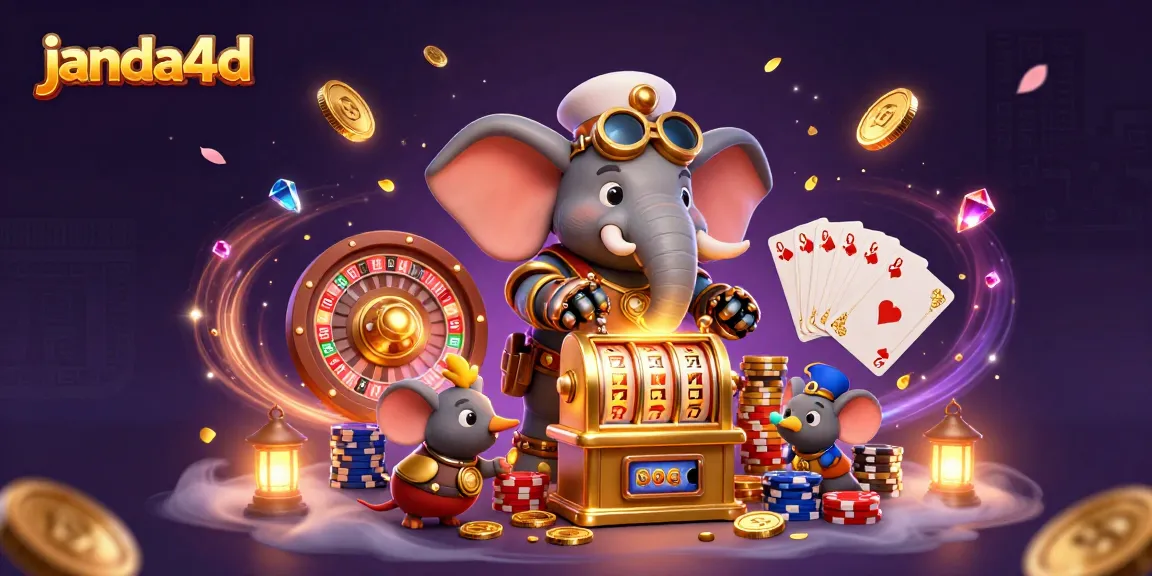 janda4d bermain mesin slot dengan karakter unik dalam suasana kasino yang megah