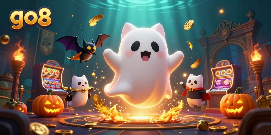 Experience thrilling go8 gameplay with a friendly ghost cat and casino elements in stunning 3D.
