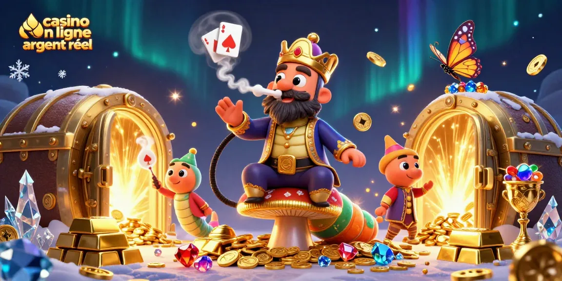 Jouez dans un casino en ligne argent réel avec une scène immersive de maître du hookah et de trésors scintillants.