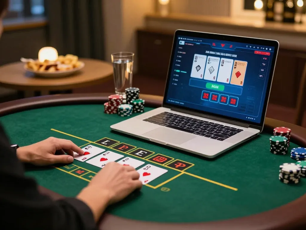 Player using 388bet during a live blackjack session, engaging gameplay with strategy-focused atmosphere