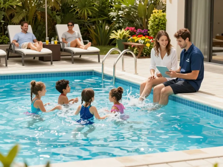 Dolphin Pool Services ensuring families enjoy their clean pools with expert maintenance and personalized care