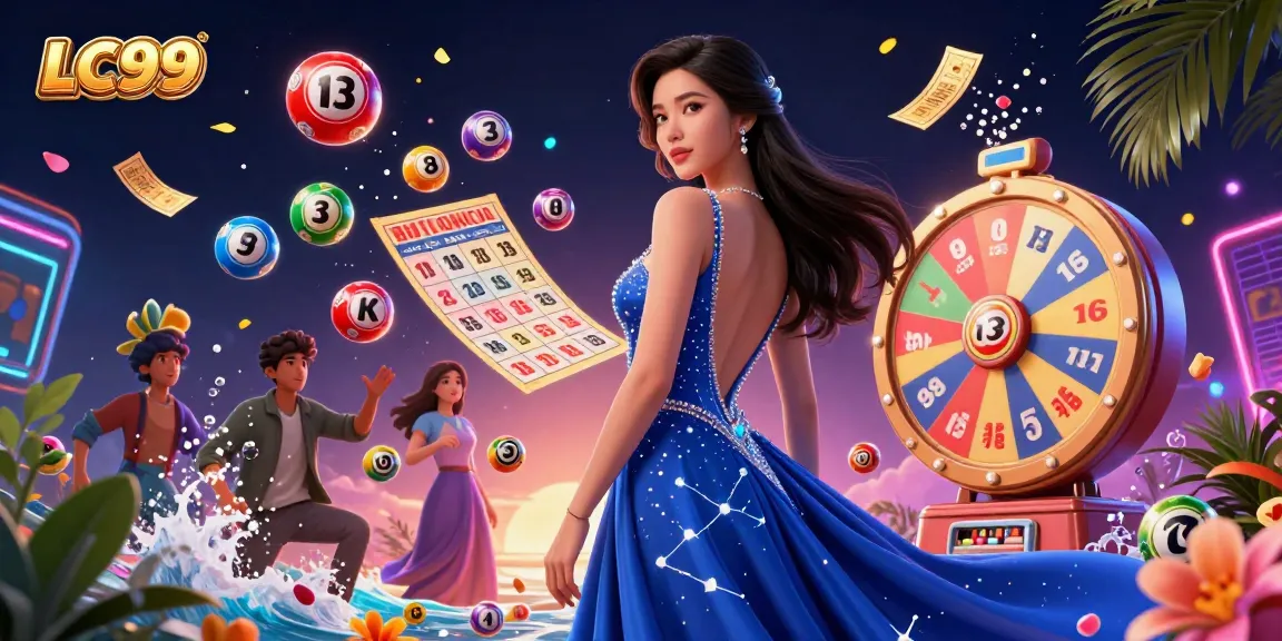 Experience the excitement of LC99 online games with a vibrant, lively gaming scene filled with lottery elements.
