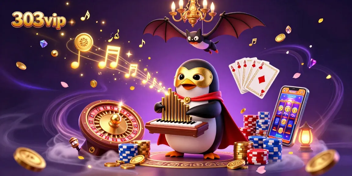Engage with 303vip online casino as the phantom penguin celebrates by playing for jackpots.