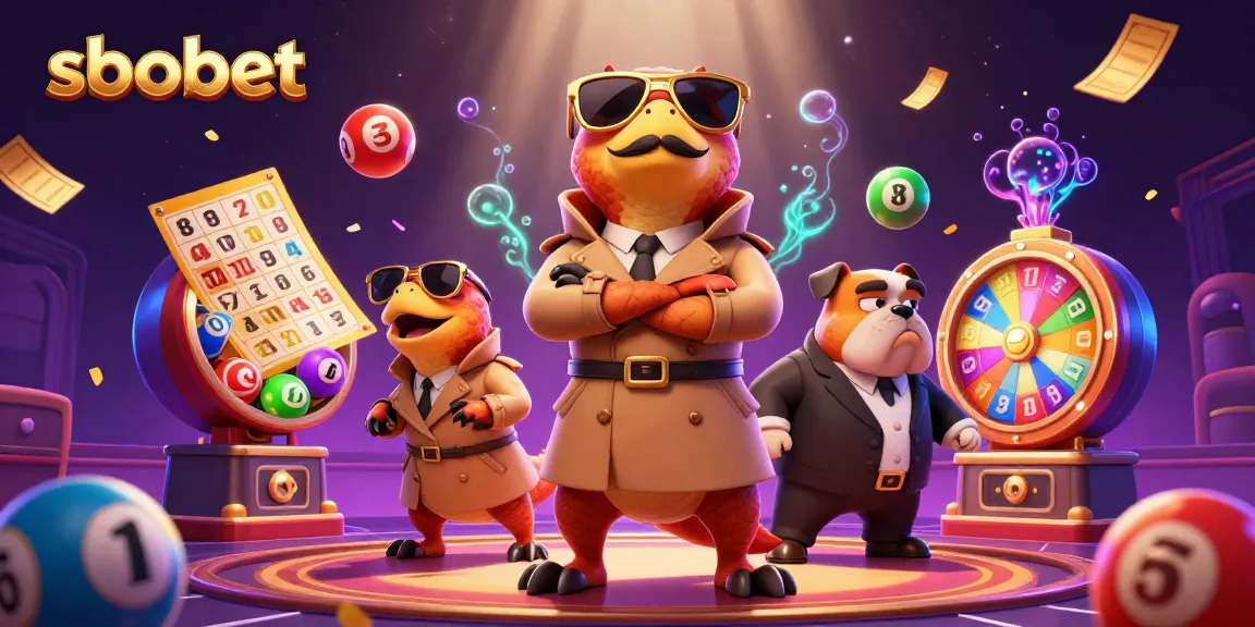Experience sbobet excitement with dynamic lottery balls and a humorous raptor duo at a VIP casino.