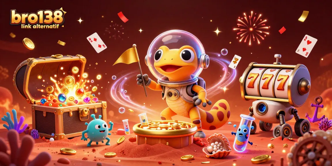 Experience the thrilling adventures at bro138 link alternatif as our Martian gecko explores a golden casino!