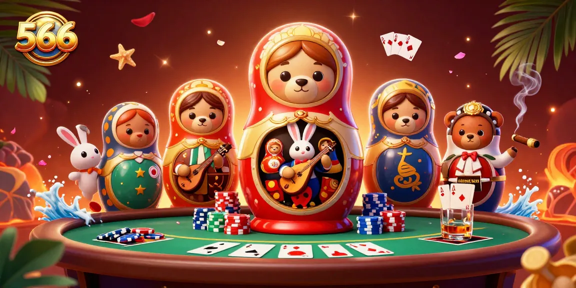 Engage in thrilling gameplay at 566's vibrant poker scene featuring dynamic characters.