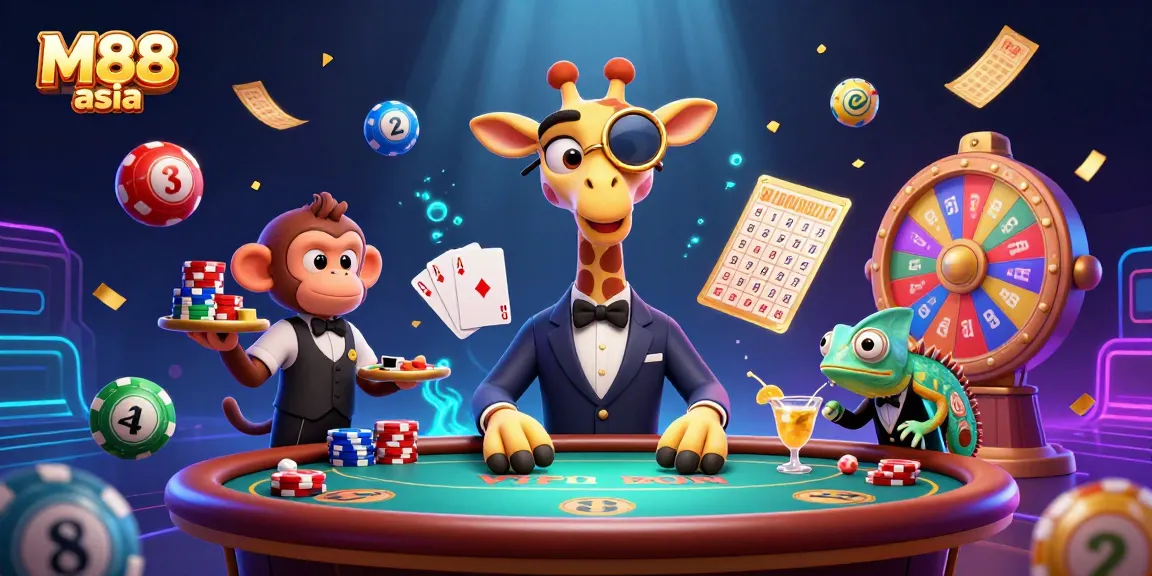 Experience thrilling gameplay at M88 asia with poker action and exciting lottery elements