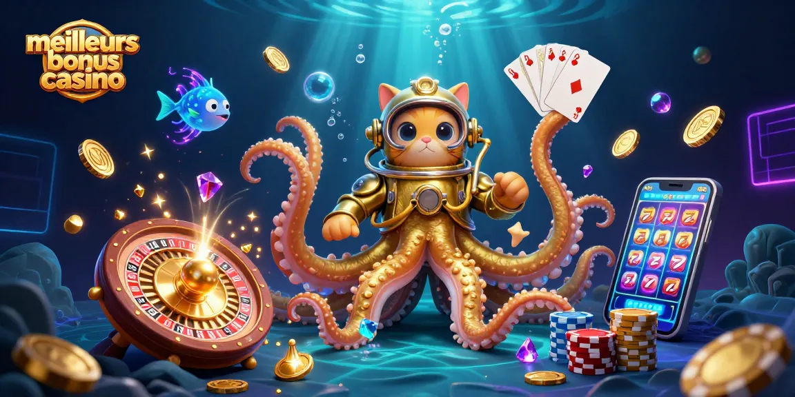 Explorez les meilleurs bonus casino pour maximiser vos gains sous un kraken majestueux et des jeux animés.