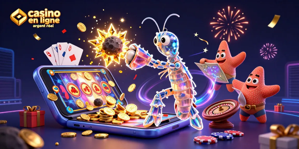 Découvrez un casino en ligne argent réel avec des personnages de jeu colorés et des éléments dynamiques.