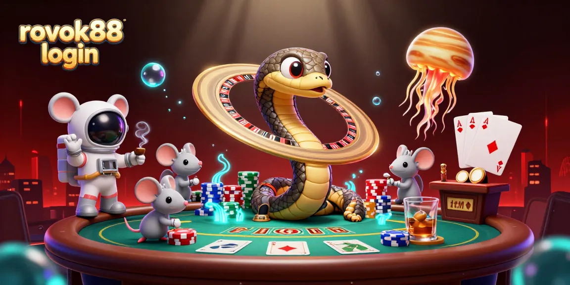 Experience exciting gameplay with rokok88 login as mice place bets in a vibrant casino scene.