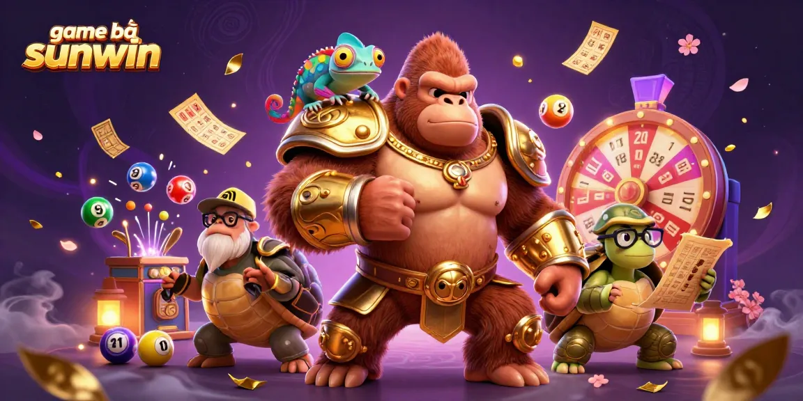 Experience thrilling game bài sunwin with dynamic characters surrounded by lottery elements and vibrant 3D graphics.
