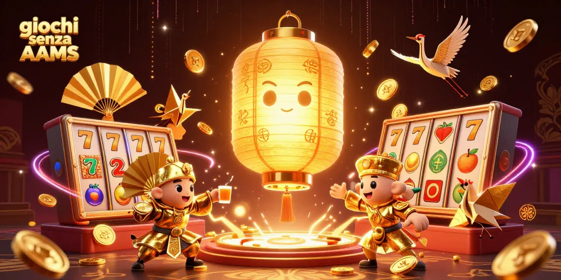 Giocando a giochi senza AAMS, il lampione dorato illumina la scena del casinò con simboli fortunati.