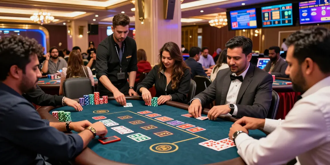Intense Andar Bahar gameplay with real dealers and players in a lively casino atmosphere