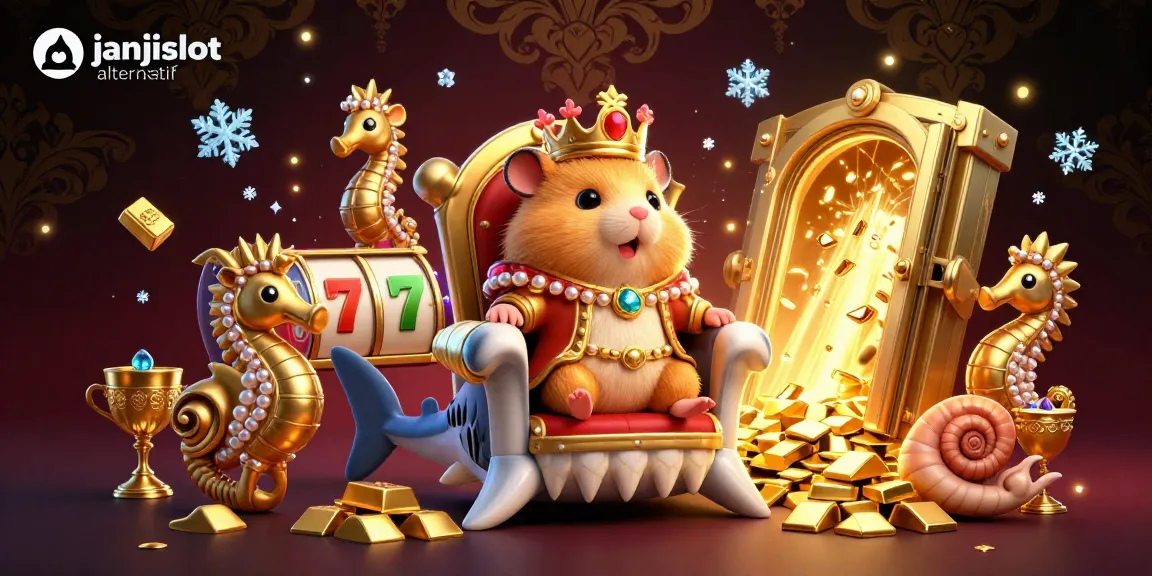 Engage with the thrilling world of janjislot alternatif featuring a golden hamster king and treasure elements.